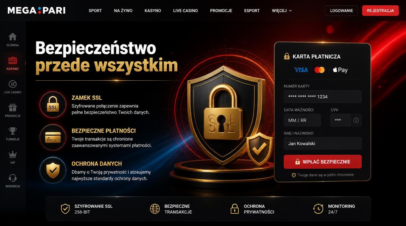 Ikona zamka i karty oznaczająca bezpieczeństwo płatności.