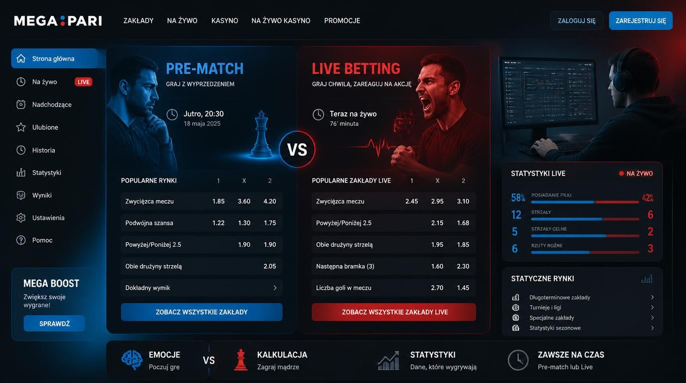 pre-match kontra live porownanie 